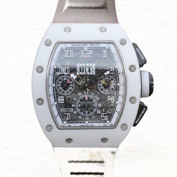 Richard Mille RM011 Super Clone Automatic Men Rubber Band Ceramics Bezel Watch