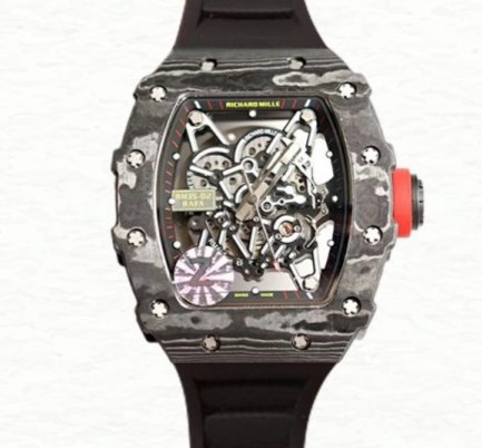 Richard Mille Super Clone RM35-02 Mechanical Men Rubber Band Watch Carbon Fiber Super Clone